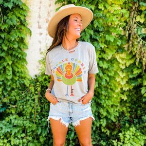Gobble Gobble Distressed Tee - New but no tags.